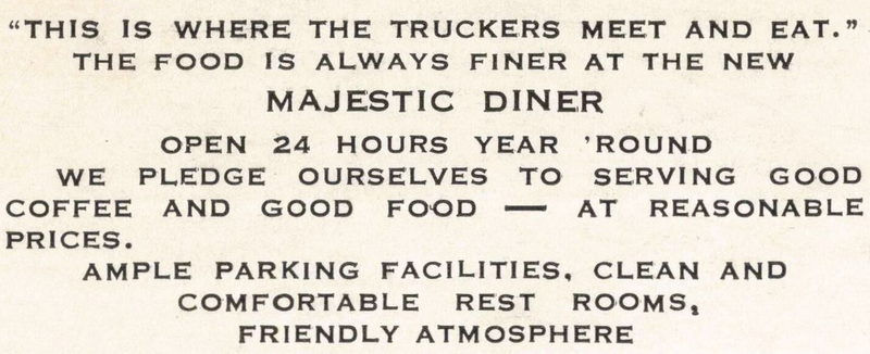 Majestic Diner - Vintage Postcard